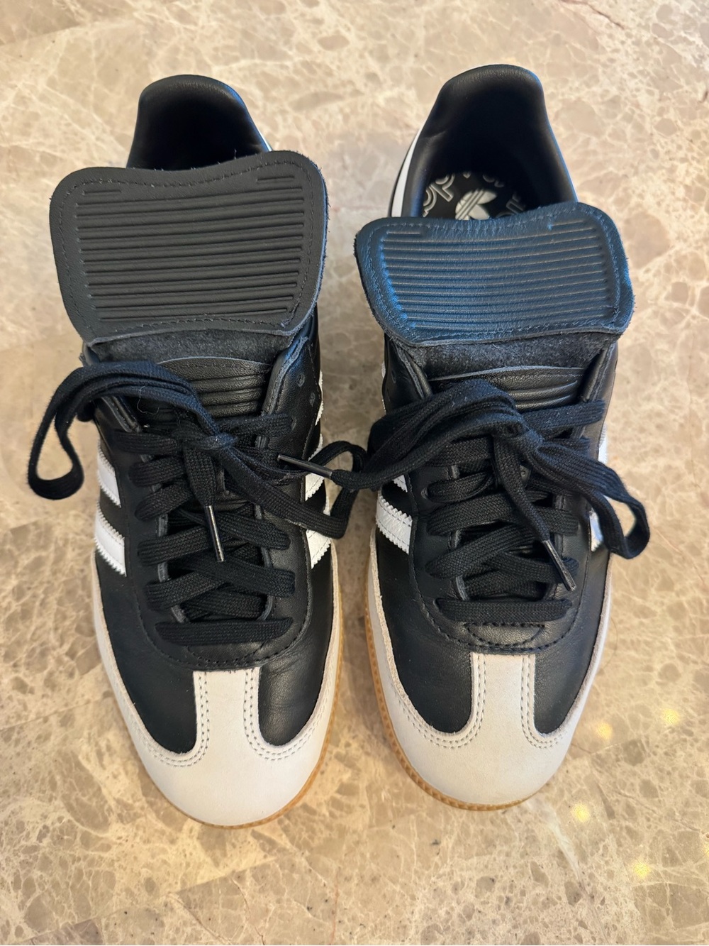 adidas Samba Long Tongue Shoes Core Black White Cloud Gold Metallic M 6.5/W 7.5 - Picture 13 of 15
